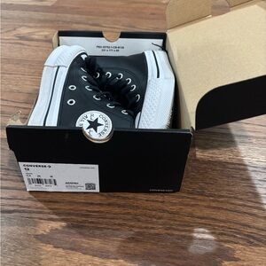 Black leather converse girl toddler size 12.
